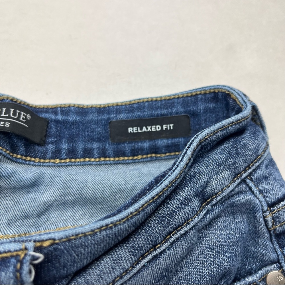 Judy Blue Distressed Relaxed Fit Womens Size 3 / 26 Blue Denim Jeans Frayed Hem - Picture 3 of 14